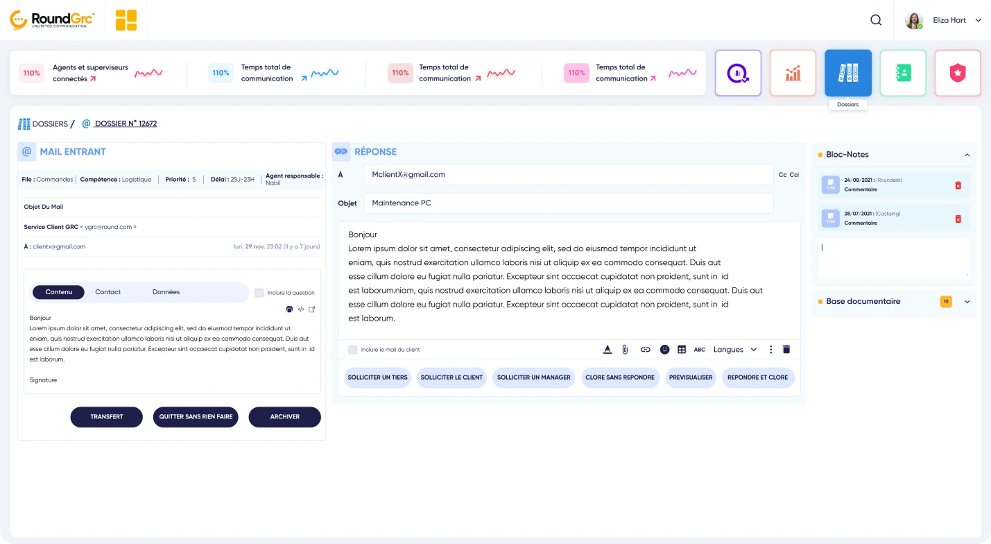 Traitement d’un email entrant