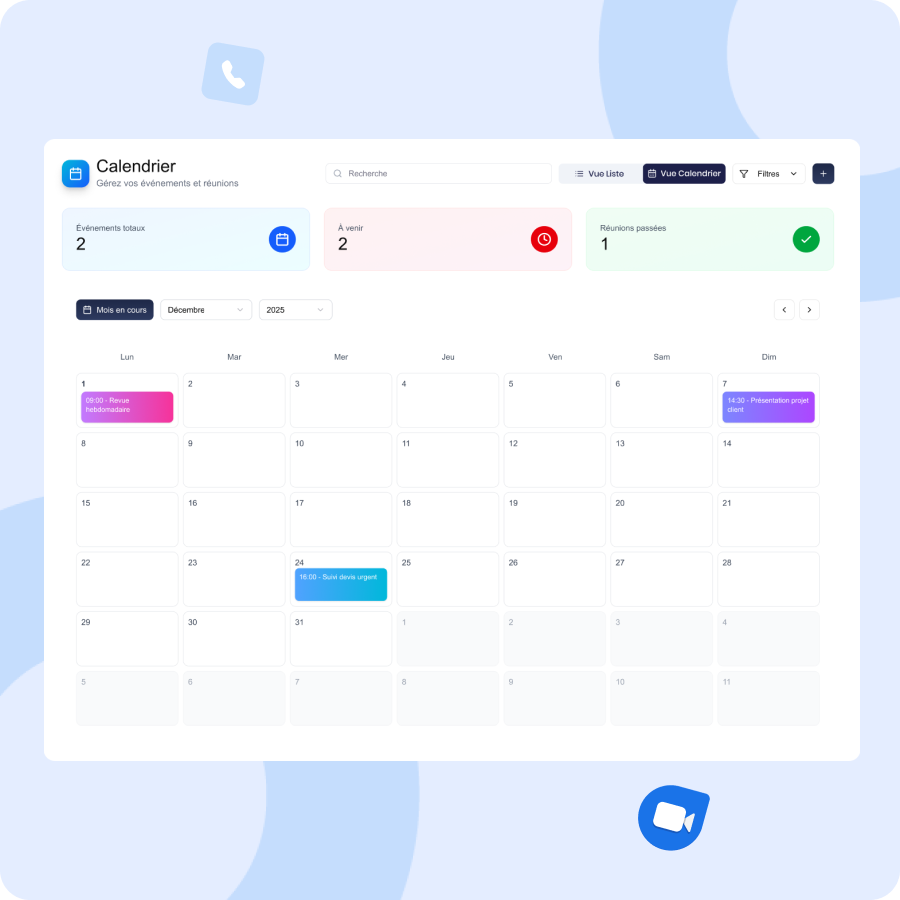 Agenda partagé & planification Agenda partagé & planification