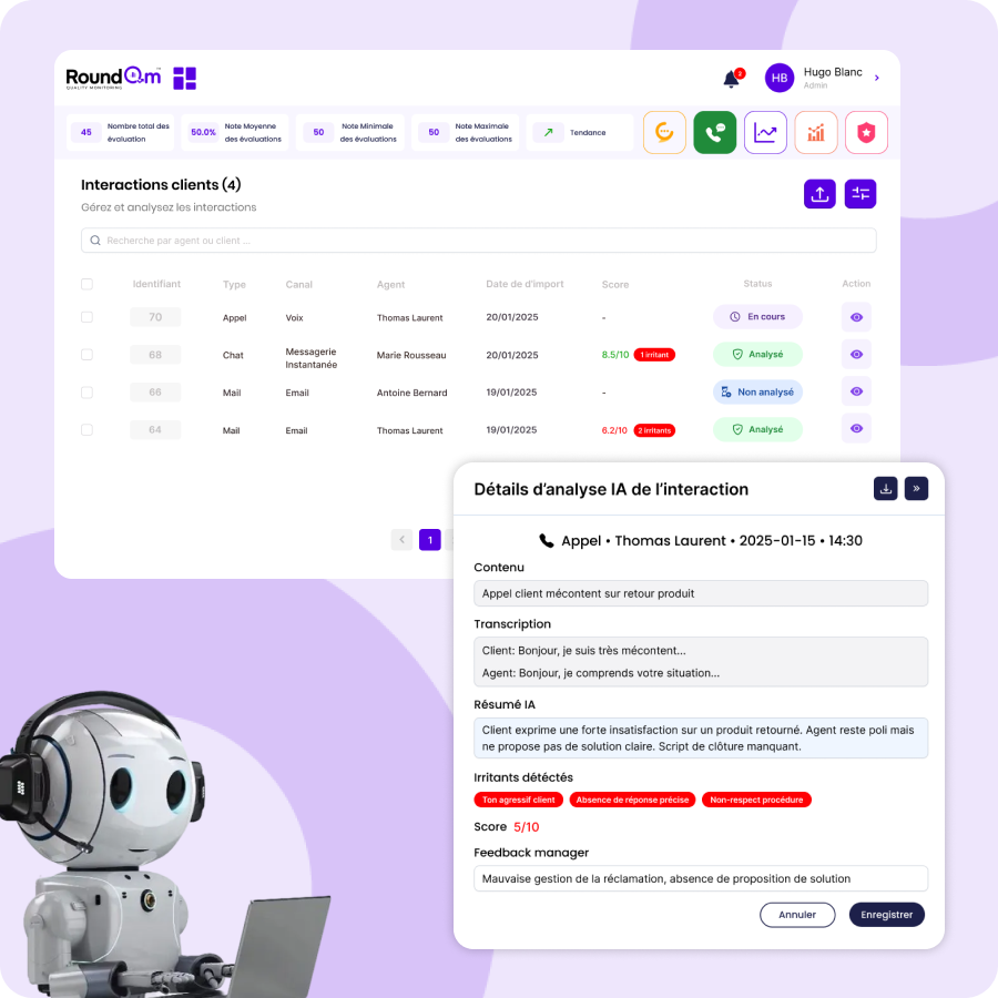 Analyse IA des conversations