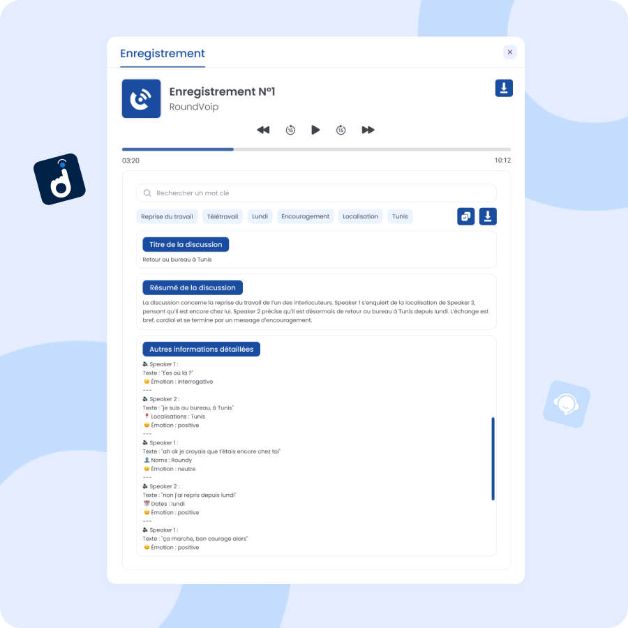 Analyse IA des conversations Analyse IA des conversations